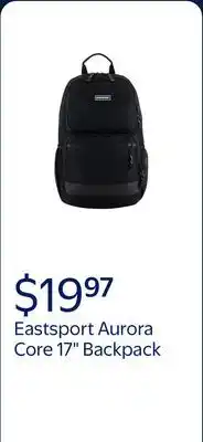 Walmart Eastsport Unisex 17 Aurora Core Backpack, Black offer