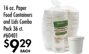 Smart & Final 16 oz. Paper Food Containers and Lids Combo Pack 36 ct offer