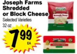 Superior Grocers Joseph Farms Shredded or Block Cheese offer