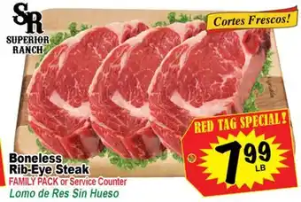 Superior Grocers Boneless Rib-Eye Steak offer