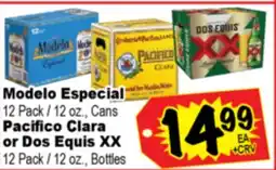 Superior Grocers Modelo Especial 12 Pack / 12 oz., Cans, Pacifico Clara or Dos Equis XX 12 Pack / 12 oz., Bottles offer