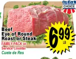 Superior Grocers Beef Eye of Round Roast or Steak offer