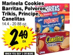 Superior Grocers Marinela Cookies Barritas, Polvoron, Trikis, Príncipe, Canelitas offer