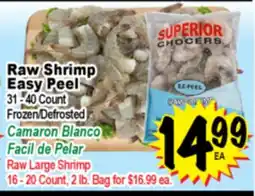 Superior Grocers Raw Large Shrimp Easy Peel offer