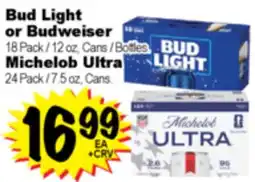 Superior Grocers Bud Light or Budweiser Michelob Ultra offer