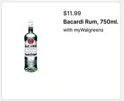 Walgreens Bacardi Rum, 750ml offer