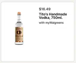 Walgreens Tito's Handmade Vodka, 750ml offer