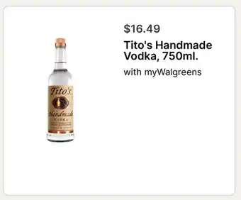 Walgreens Tito's Handmade Vodka, 750ml offer