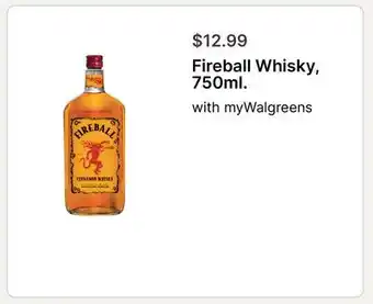 Walgreens Fireball Whisky, 750ml offer