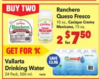 Vallarta Supermarkets Ranchero Queso Fresco offer