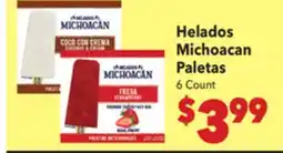 Vallarta Supermarkets Helados Michoacan Paletas offer