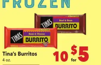 Vallarta Supermarkets Tina's Burritos offer