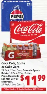 Vallarta Supermarkets Coca Cola, Sprite or Coke Zero offer