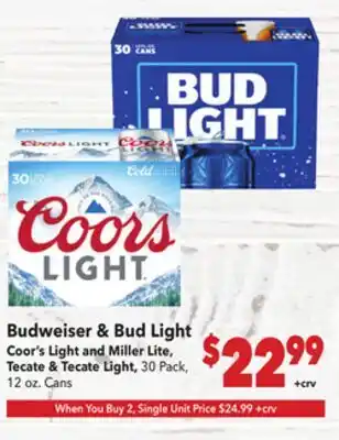 Vallarta Supermarkets Budweiser & Bud Light offer