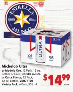 Vallarta Supermarkets Michelob Ultra offer
