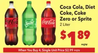 Vallarta Supermarkets Coca-Cola, Diet Coke, Coke Zero or Sprite offer