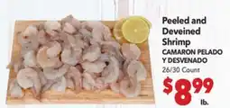 Vallarta Supermarkets Peeled and Deveined Shrimp / CAMARON PELADO Y DESVENADO offer