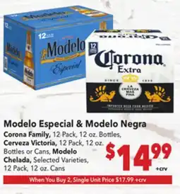 Vallarta Supermarkets Modelo Especial & Modelo Negra offer