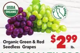 Vallarta Supermarkets Organic Green & Red Seedless Grapes offer