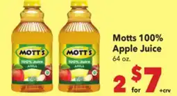 Vallarta Supermarkets Motts 100% Apple Juice offer
