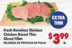 Vallarta Supermarkets Fresh Boneless Skinless Chicken Breast Thin Sliced Fillet / MILANESA DE PECHUGA DE POLLO offer
