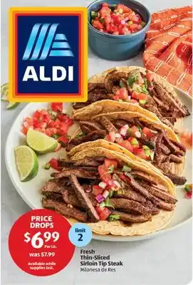 Aldi Fresh Thin-Sliced Sirloin Tip Steak offer