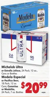 Vallarta Supermarkets Michelob Ultra or Estrella Jalisco offer