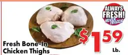 Valley Marketplace Fresh Bone-In Chicken Thighs offer