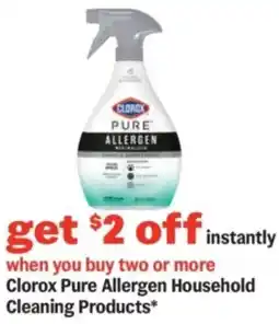 Meijer Clorox pure allergen household cleaning products offer