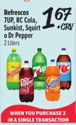 El Super 7UP, RC Cola, Sunkist, Squirt o Dr Pepper offer
