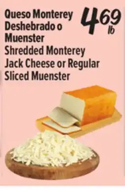 El Super Shredded Monterey Jack Cheese or Regular Sliced Muenster offer