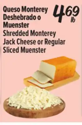 El Super Shredded Monterey Jack Cheese or Regular Sliced Muenster offer