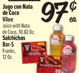 El Super Viloe Juice with Nata de Coco, 10.82 Oz. Bar-S Franks, 12 Oz offer