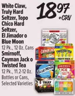El Super White Claw, Truly Hard Seltzer, Topo Chico Hard Seltzer, El Jimador o Blue Moon offer