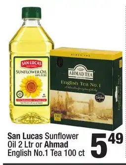 Super King Markets San Lucas Sunflower Oil 2 Ltr or Ahmad English No.1 Tea 100 ct offer