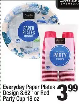 Super King Markets Everyday Paper Plates Design 8.62 or Red Party Cup 18 oz offer