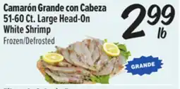 El Super Fresh 51-60 Ct. Large Head-On White Shrimp offer