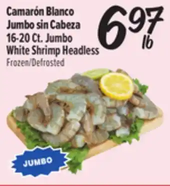 El Super Fresh Camarón Blanco Jumbo sin Cabeza offer