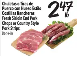 El Super Fresh Fresh Sirloin End Pork Chops or Country Style Pork Strips offer