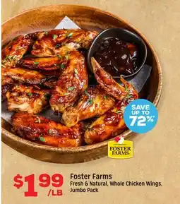 Grocery Outlet Foster Farms Fresh & Natural, Whole Chicken Wings, Jumbo Pack offer