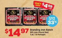 Grocery Outlet Branding Iron Ranch 80% Lean Ground Beef offer