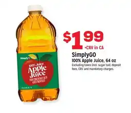 Grocery Outlet SimplyGO 100% Apple Juice offer