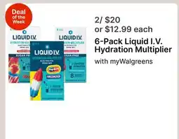 Walgreens 6-Pack Liquid I.V. Hydration Multiplier offer