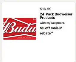 Walgreens 24-Pack Budweiser Products offer