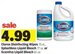 Meijer Clorox disinfecting wipes, splashless liquid bleach or scentiva liquid bleach offer