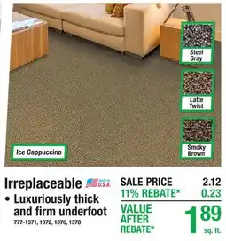 Menards Irreplaceable Carpet offer