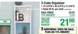 Menards 3-Cube Organizer offer