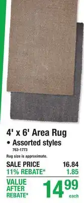 Menards 4' x 6' Area Rug offer