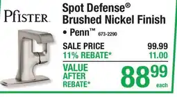 Menards Pfister FAUCETS Spot Defense Brushed Nickel Finish offer