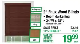 Menards 2 Faux Wood Blinds offer
